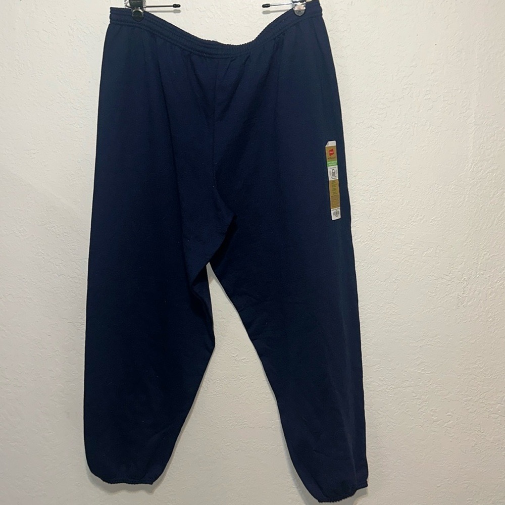 Hanes EcoSmart Mens Cinch Leg Sweatpants Navy Blue 2XL DGM15 Joggers NEW